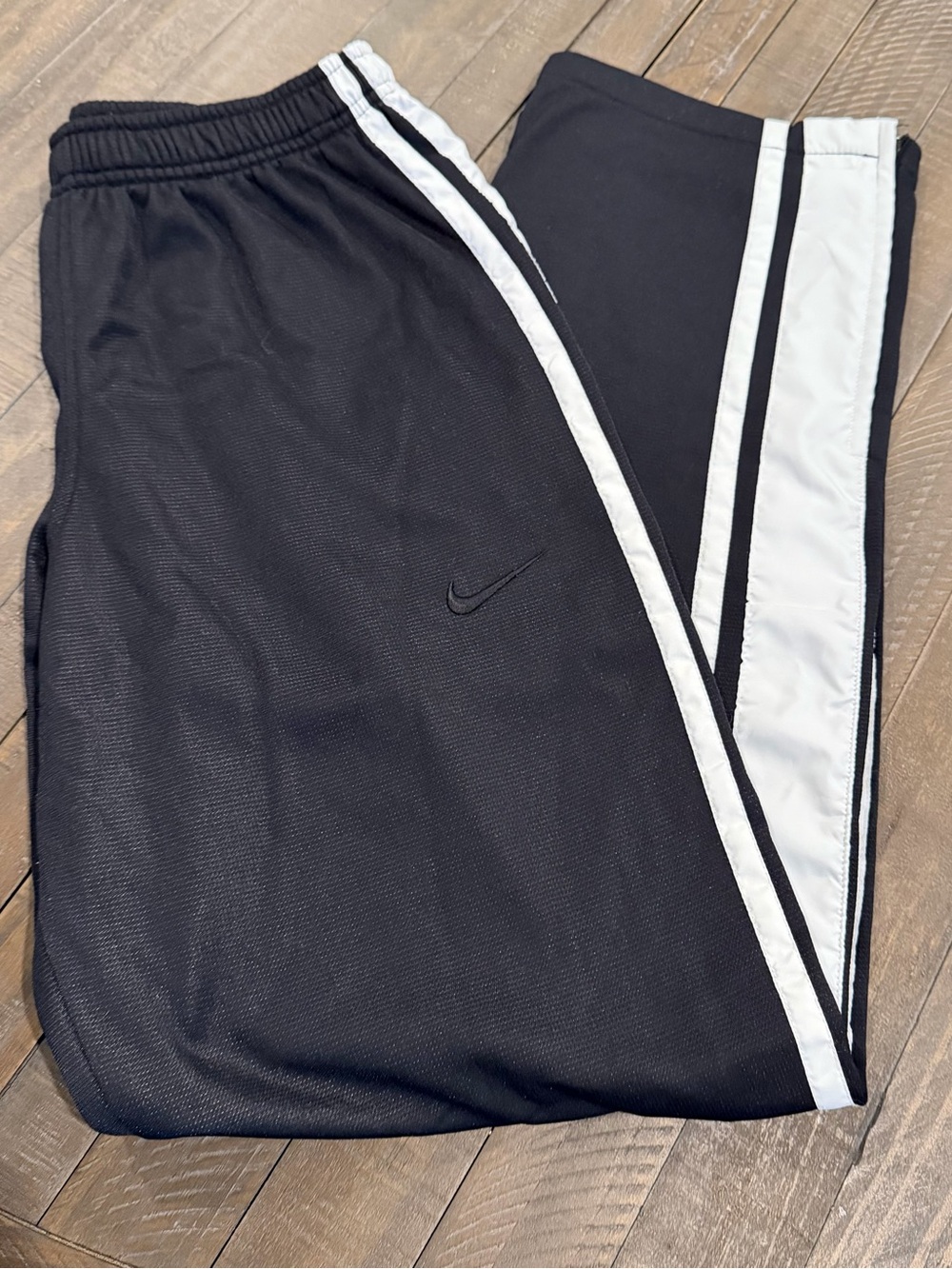 Nike Black Jogger Sweatpants with White Side Stripes